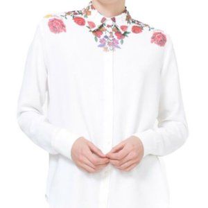 Desigual Buttoned down shirt top white size S